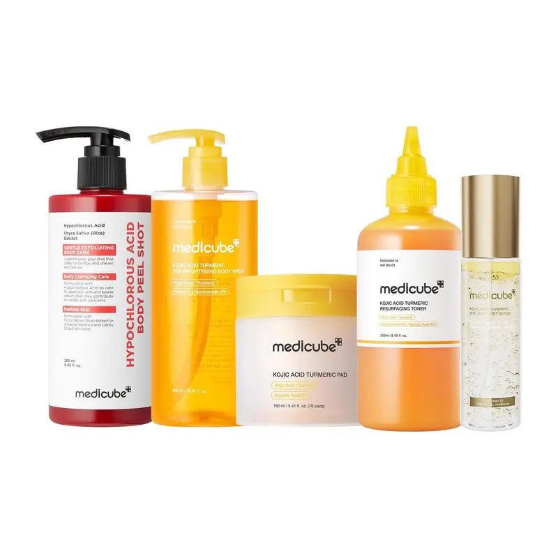Medicube Smooth & Clear Complete Body Care Set for Exfoliating Dead Skin, Excess Sebum, and Uneven Skin Tone