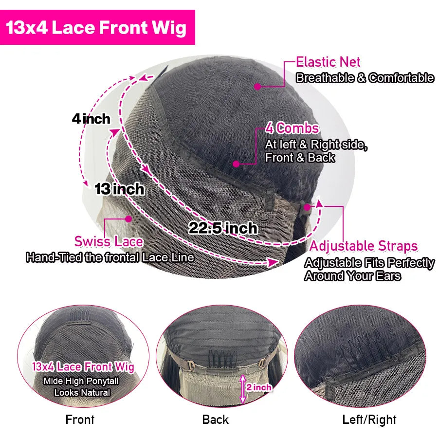 Cynosure Natural Black Straight Lace Wig | 16–34 Inches