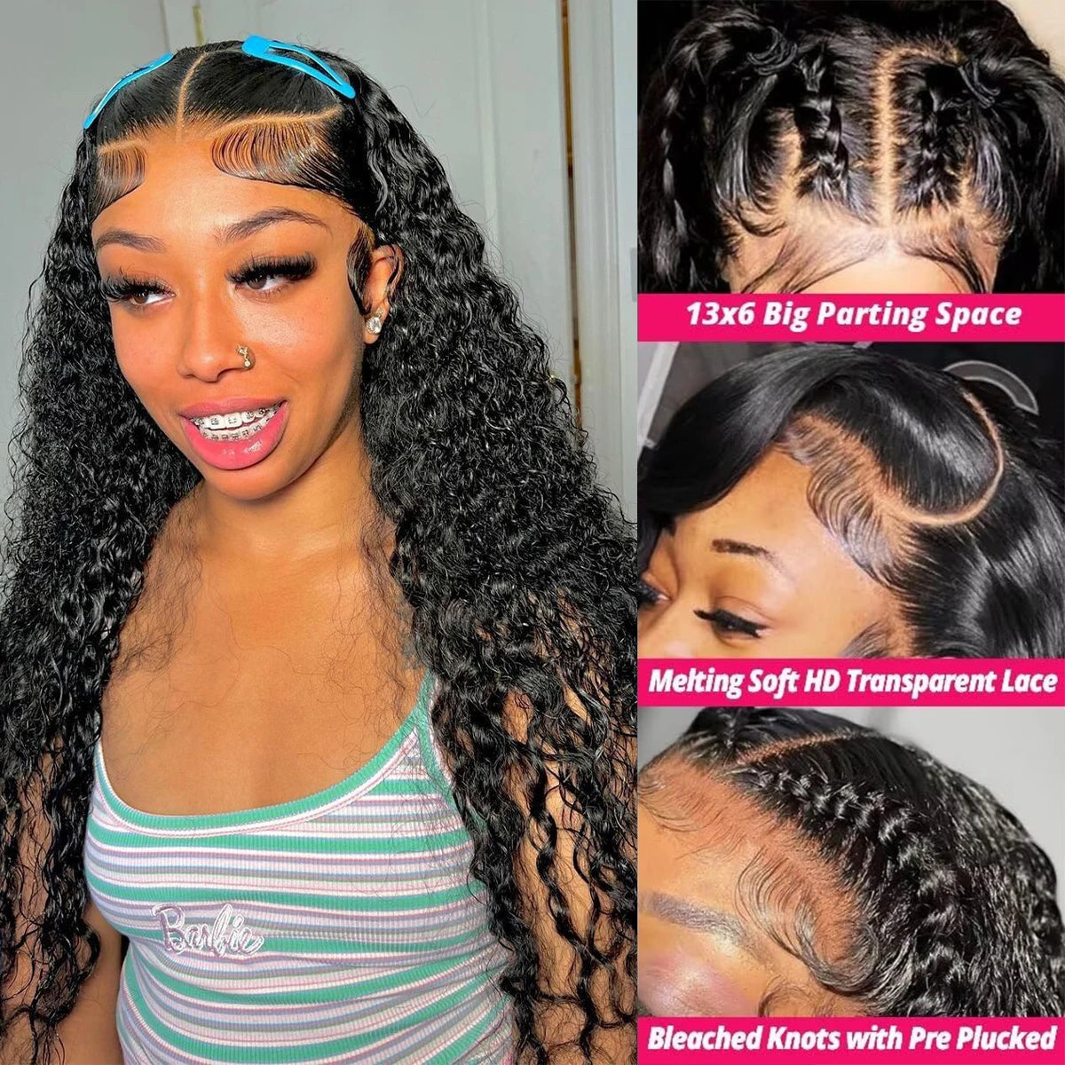 Deep Wave Lace Front Wig | Natural Colour | 16–40 Inches
