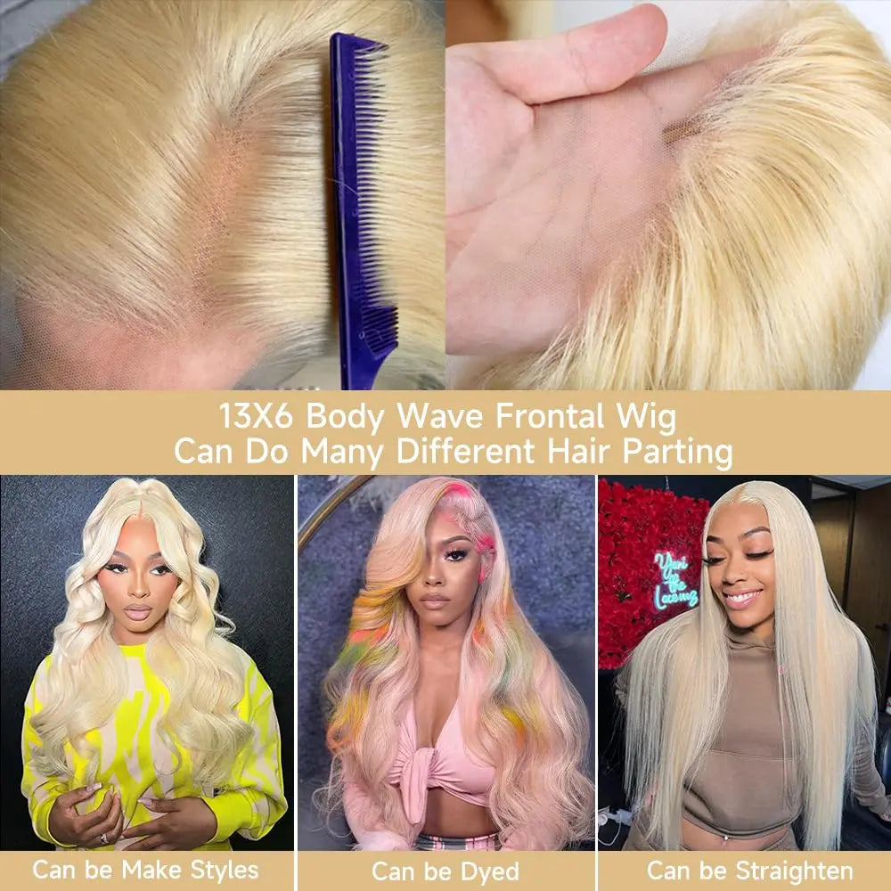 613 Blonde Body Wave Lace Front Wig | 18–40 Inches