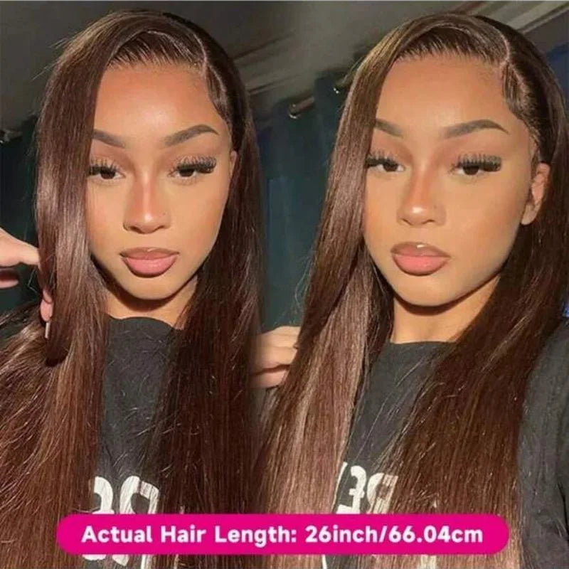Chocolate Brown Straight Lace Front Wig | 16–34 Inches