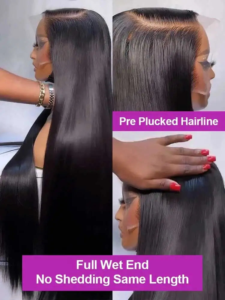 Natural Black Straight Lace Wig | 16–42 Inches