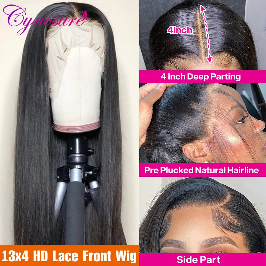 Cynosure Natural Black Straight Lace Wig | 16–34 Inches