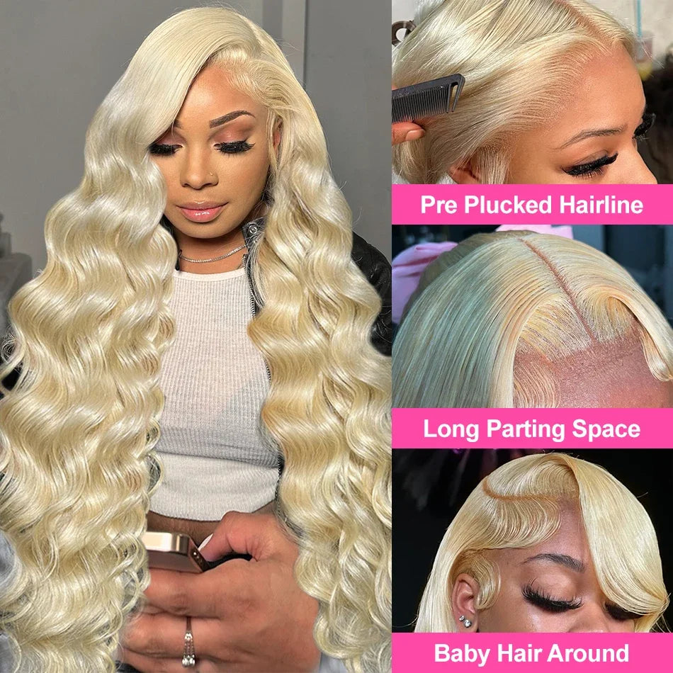 613 Blonde Body Wave Lace Front Wig | 18–40 Inches