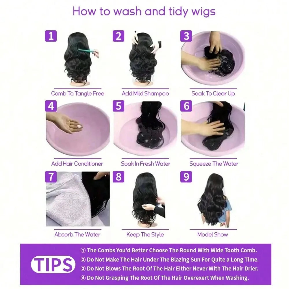 Natural Black Straight Lace Wig | 200% Density | 16–42 Inches