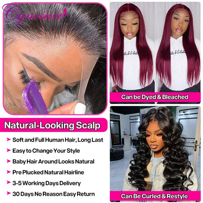Cynosure Natural Black Straight Lace Wig | 16–34 Inches