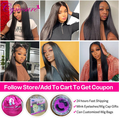 Cynosure Natural Black Straight Lace Wig | 16–34 Inches