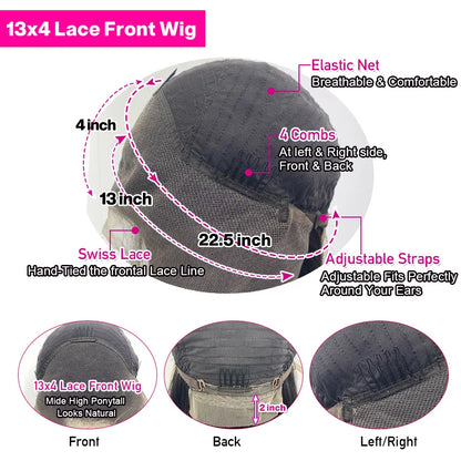 Cynosure Natural Black Straight Lace Wig | 16–34 Inches