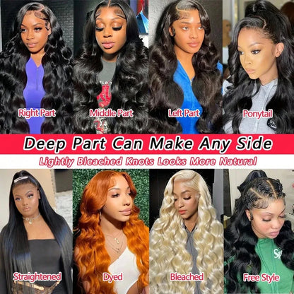 Natural Black Body Wave Lace Wig | 16–42 Inches