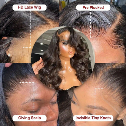 Natural Black Body Wave Lace Wig | 16–42 Inches