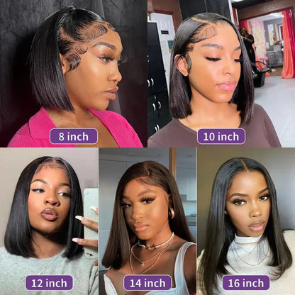 Straight Bob Lace Wig | 8–16 Inches | Closure & Frontal Options