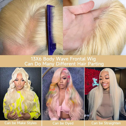 613 Blonde Body Wave Lace Front Wig | 18–40 Inches