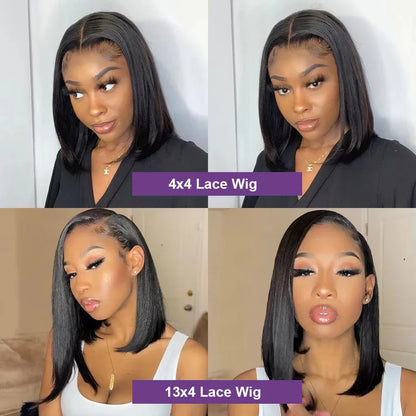 Straight Bob Lace Wig | 8–16 Inches | Closure & Frontal Options
