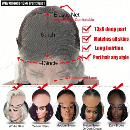 Natural Black Body Wave Lace Wig | 16–42 Inches
