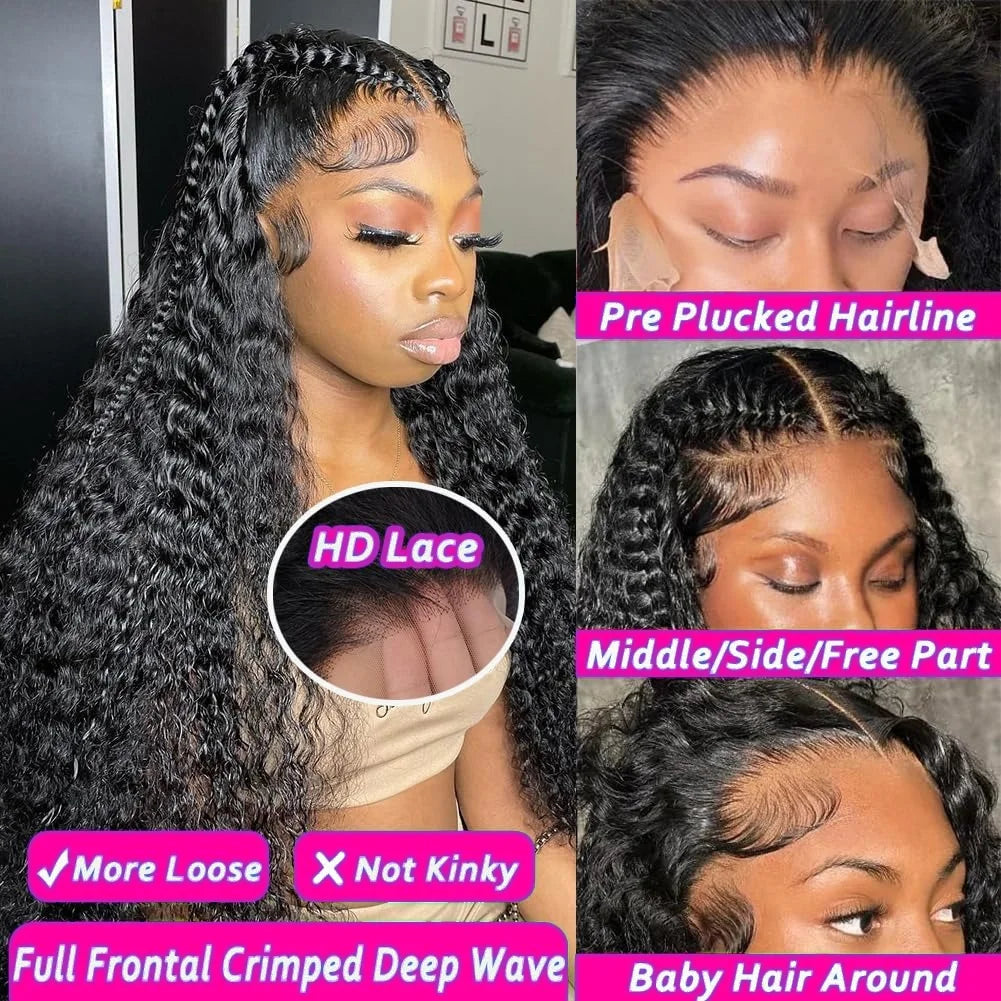 Deep Wave Lace Front Wig | Natural Colour | 16–40 Inches