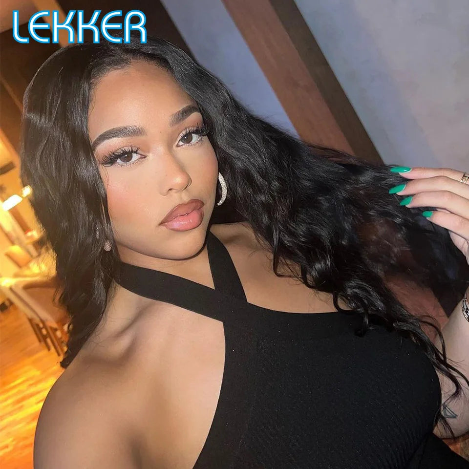 LEKKER Natural Black Body Wave T-Part Lace Wig