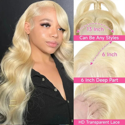 613 Blonde Body Wave Lace Front Wig | 18–40 Inches