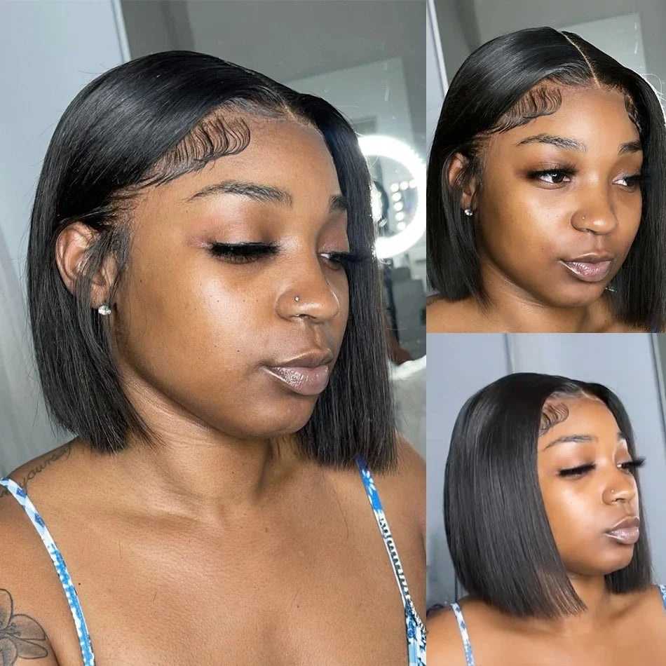 Straight Bob Lace Wig | 8–16 Inches | Closure & Frontal Options