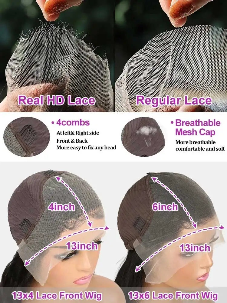 Natural Black Straight Lace Wig | 16–42 Inches