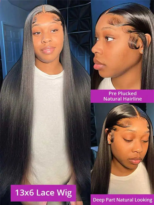 Natural Black Straight Lace Wig | 16–42 Inches