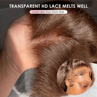 Chocolate Brown Straight Lace Front Wig | 16–34 Inches