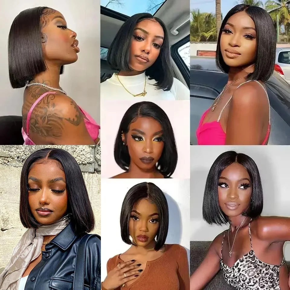 Straight Bob Lace Wig | 8–16 Inches | Closure & Frontal Options