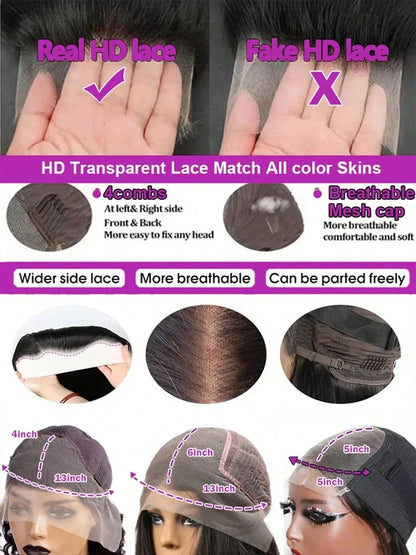 Natural Black Straight Lace Wig | 16–42 Inches