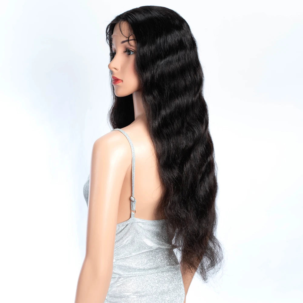 LEKKER Natural Black Body Wave T-Part Lace Wig