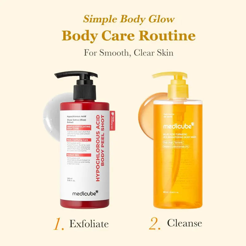 Medicube Smooth & Clear Complete Body Care Set for Exfoliating Dead Skin, Excess Sebum, and Uneven Skin Tone